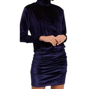 Ronny Kobo Blue Velvet Mini Dress Size S